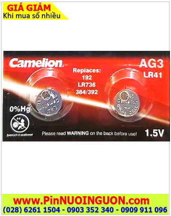 Pin AG3 LR41 _Pin cúc áo 1.5v Alkaline Camelion AG3, LR41 _1viên